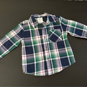 Plaid Button Down Toddler Boys Shirt! Size 2T Falls Creek Kids
